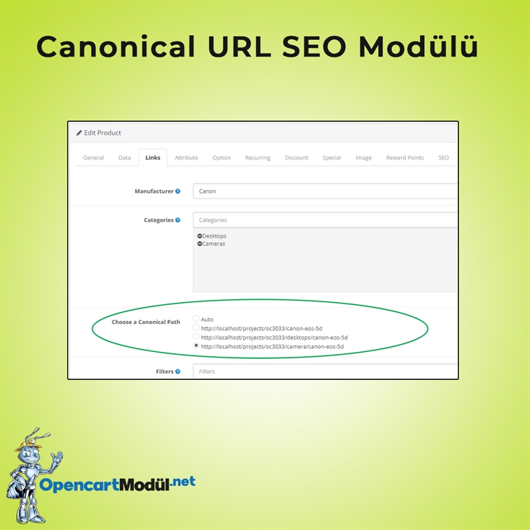 Opencart Canonical SEO URL Modülü