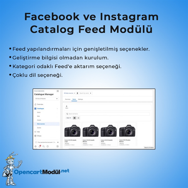 Facebook ve Instagram Katalog Feed Modülü