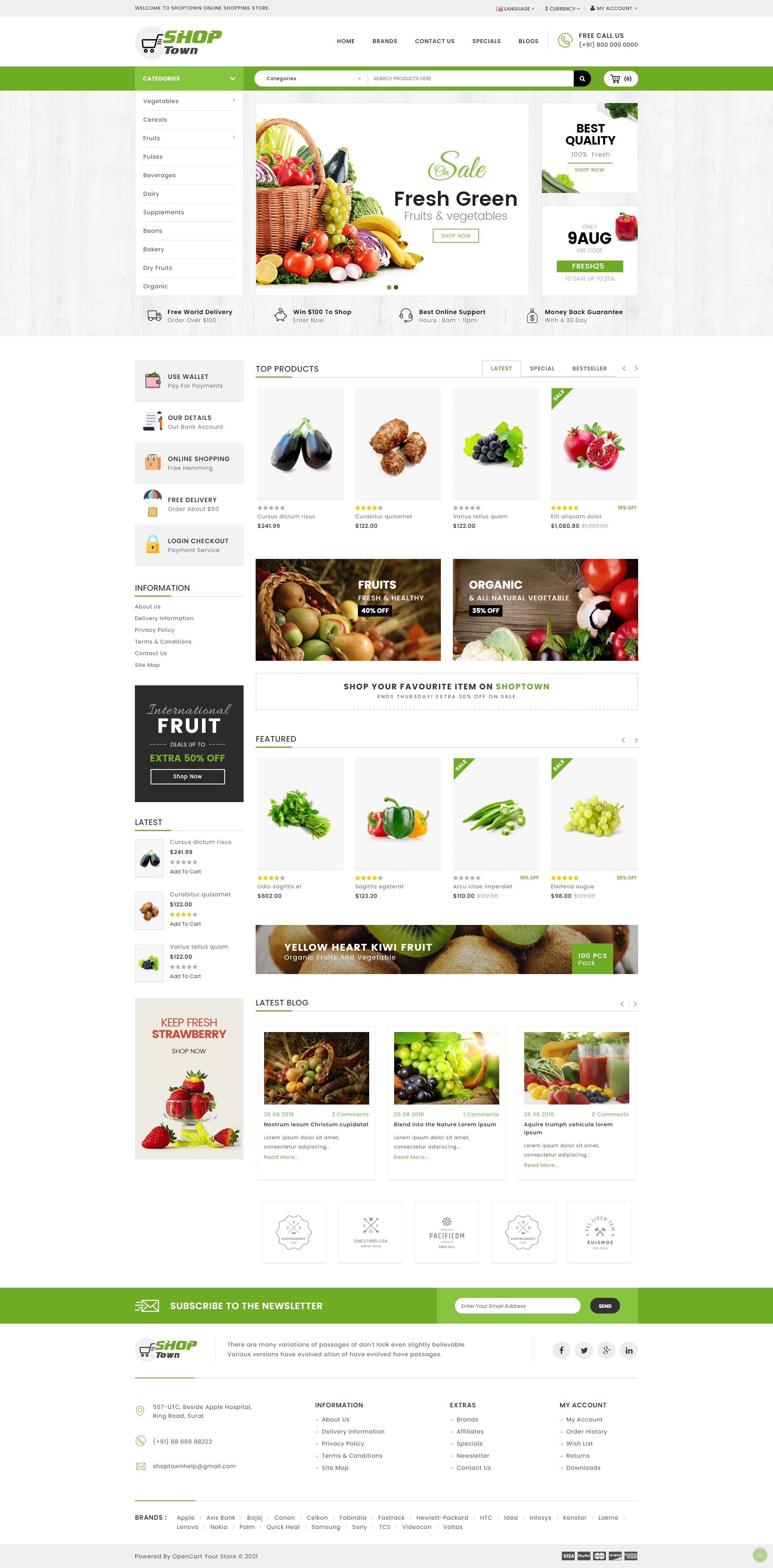 Shop Town - Opencart Market Teması